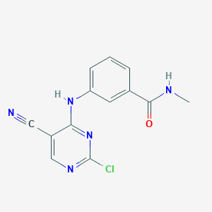 molecular formula C13H10ClN5O B8500846 3-(2-chloro-5-cyanopyrimidin-4-ylamino)-N-methylbenzamide 