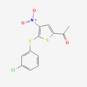 molecular formula C12H8ClNO3S2 B8500887 1-[5-(3-Chlorophenylsulfanyl)-4-nitro-2-thienyl]ethanone 