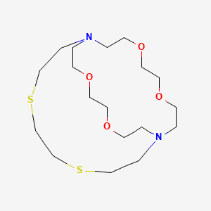 molecular formula C18H36N2O4S2 B8500901 4,7,13,16-Tetraoxa-21,24-dithia-1,10-diazabicyclo[8.8.8]hexacosane CAS No. 28843-77-8