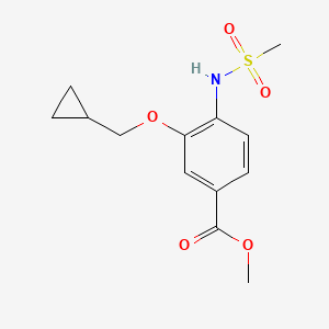 molecular formula C13H17NO5S B8500922 Methyl 3-(cyclopropylmethoxy)-4-(methylsulfonamido)benzoate 