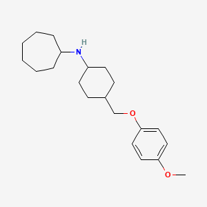 molecular formula C21H33NO2 B8500927 N-{4-[(4-Methoxyphenoxy)methyl]cyclohexyl}cycloheptanamine CAS No. 920280-82-6