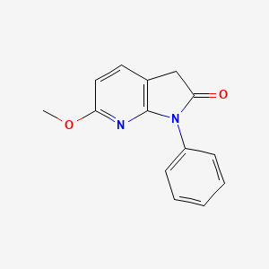 molecular formula C14H12N2O2 B8500985 2h-Pyrrolo[2,3-b]pyridin-2-one,1,3-dihydro-6-methoxy-1-phenyl- 