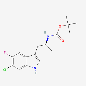 molecular formula C16H20ClFN2O2 B8501035 tert-butyl (S)-(1-(6-chloro-5-fluoro-1H-indol-3-yl)propan-2-yl)carbamate 