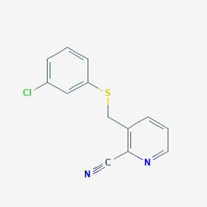 molecular formula C13H9ClN2S B8501094 2-Cyano-3-(3-chlorophenylthiomethyl)pyridine CAS No. 126570-66-9