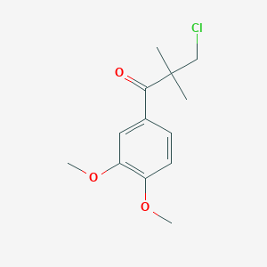 molecular formula C13H17ClO3 B8501132 3-Chloro-1-(3,4-dimethoxy-phenyl)-2,2-dimethyl-propan-1-one 
