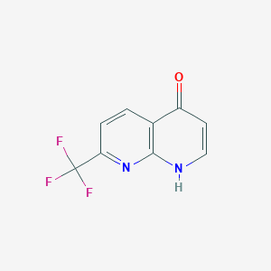 molecular formula C9H5F3N2O B8501164 1,8-Naphthyridin-4-ol, 7-(trifluoromethyl)- 