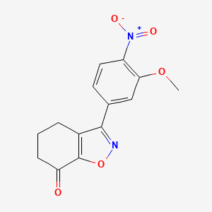molecular formula C14H12N2O5 B8501268 3-(3-Methoxy-4-nitrophenyl)-5,6-dihydrobenzo[d]isoxazol-7(4H)-one 