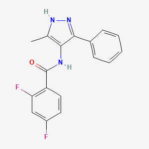 molecular formula C17H13F2N3O B8501298 2,4-difluoro-N-(5-methyl-3-phenyl-1H-pyrazol-4-yl)benzamide CAS No. 824969-10-0