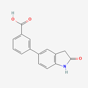 molecular formula C15H11NO3 B8501318 3-(2-Oxo-2,3-dihydro-1H-indol-5-yl)-benzoic acid 