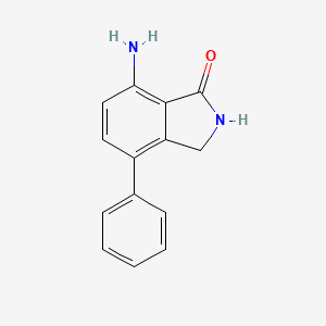 molecular formula C14H12N2O B8501361 1h-Isoindol-1-one,7-amino-2,3-dihydro-4-phenyl- 