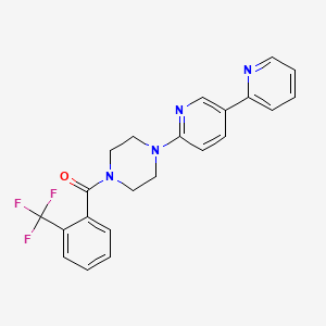 molecular formula C22H19F3N4O B8501475 Piperazine,1-[2,3'-bipyridin]-6'-yl-4-[2-(trifluoromethyl)benzoyl]- 