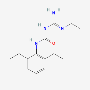 molecular formula C14H22N4O B8501558 N-(2,6-diethylphenyl)-N'-(N-ethylcarbamimidoyl)urea 