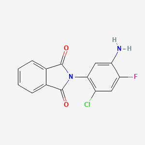 molecular formula C14H8ClFN2O2 B8501573 N-(2-chloro-4-fluoro-5-aminophenyl)phthalimide 