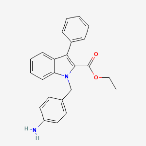 1h-Indole-2-carboxylic acid,1-[(4-aminophenyl)methyl]-3-phenyl-,ethyl ester
