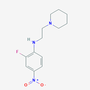 molecular formula C13H18FN3O2 B8501833 2-fluoro-4-nitro-N-(2-(piperidin-1-yl)ethyl)aniline 