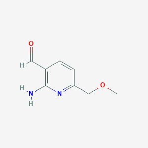 molecular formula C8H10N2O2 B8501946 2-Amino-6-methoxymethyl-pyridine-3-carbaldehyde 