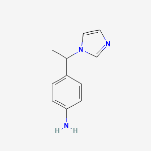 molecular formula C11H13N3 B8501992 4-[1-(1H-imidazol-1-yl)ethyl]benzenamine 