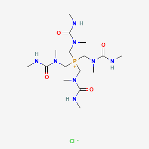 molecular formula C16H36ClN8O4P B8502086 Phosphonium, tetrakis((methyl((methylamino)carbonyl)amino)methyl)-,chloride CAS No. 69248-03-9