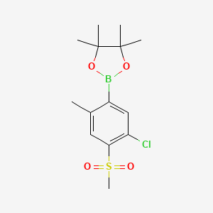 molecular formula C14H20BClO4S B8502164 2-(5-Chloro-2-methyl-4-(methylsulfonyl)phenyl)-4,4,5,5-tetramethyl-1,3,2-dioxaborolane 