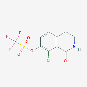 molecular formula C10H7ClF3NO4S B8502262 8-Chloro-1-oxo-1,2,3,4-tetrahydroisoquinolin-7-yl trifluoromethane-sulfonate 