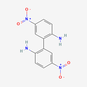 molecular formula C12H10N4O4 B8502284 5,5'-Dinitro-1,1'-biphenyl-2,2'-diamine 