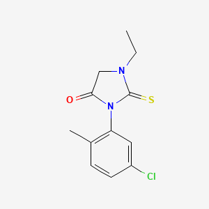 molecular formula C12H13ClN2OS B8502396 4-Imidazolidinone, 3-(5-chloro-2-methylphenyl)-1-ethyl-2-thioxo- CAS No. 182564-81-4