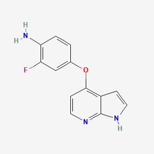 molecular formula C13H10FN3O B8502444 2-Fluoro-4-(1H-pyrrolo[2,3-b]pyridin-4-yloxy)aniline CAS No. 688781-77-3