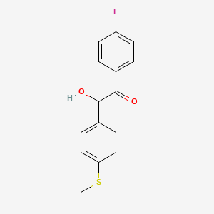 molecular formula C15H13FO2S B8502475 1-(4-Fluorophenyl)-2-hydroxy-2-[4-(methylsulfanyl)phenyl]ethan-1-one CAS No. 157671-95-9