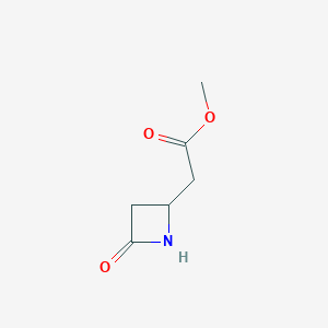 molecular formula C6H9NO3 B8502496 4-Carbomethoxymethyl azetidin-2-one 