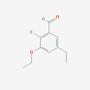 molecular formula C11H13FO2 B8502554 3-Ethoxy-5-ethyl-2-fluorobenzaldehyde 