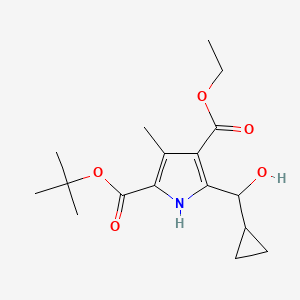5-(cyclopropyl-hydroxy-methyl)-3-methyl-1H-pyrrole-2,4-dicarboxylic acid 2-tert-butyl ester 4-ethyl ester