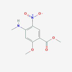 molecular formula C10H12N2O5 B8502641 2-Methoxy-4-methylamino-5-nitro-benzoic acid methyl ester 