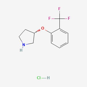 molecular formula C11H13ClF3NO B8502760 (3S)-3-[2-(trifluoromethyl)phenoxy]pyrrolidine hydrochloride 