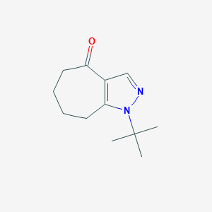 molecular formula C12H18N2O B8502805 1-tert-butyl-5,6,7,8-tetrahydrocyclohepta[c]pyrazol-4(1H)-one 