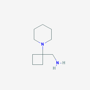 molecular formula C10H20N2 B8502822 1-[1-(Piperidin-1-yl)cyclobutyl]methanamine 