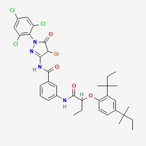 molecular formula C36H40BrCl3N4O4 B8502853 4-Bromo-3-[3-[2-(2,4-di-tert-pentylphenoxy)butyrylamino]benzoylamino]-1-(2,4,6-trichlorophenyl)-1H-pyrazol-5(4H)-one 