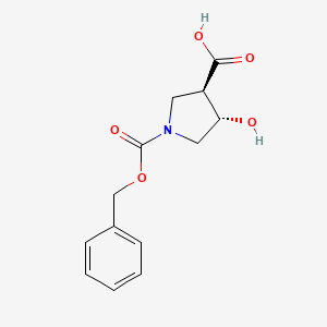 molecular formula C13H15NO5 B8502859 (3R,4S)-1-benzyloxycarbonyl-4-hydroxypyrrolidine-3-carboxylic acid 