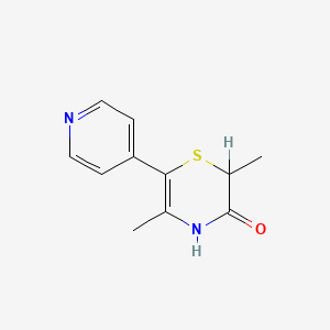 molecular formula C11H12N2OS B8502892 2,5-Dimethyl-6-(4-pyridinyl)-2H-1,4-thiazin-3(4H)-one CAS No. 103807-33-6