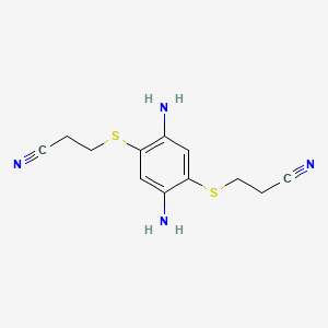 molecular formula C12H14N4S2 B8503031 2,5-Bis[(cyanoethyl)thio]-1,4-phenylenediamine CAS No. 138939-21-6