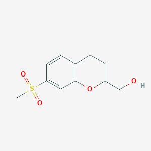 molecular formula C11H14O4S B8503038 [7-(Methylsulfonyl)-3,4-dihydro-2H-chromen-2-YL]methanol 