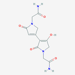 molecular formula C12H14N4O5 B8503074 2-[3-[1-(2-amino-2-oxo-ethyl)-3-hydroxy-5-oxo-2H-pyrrol-4-yl]-5-oxo-2H-pyrrol-1-yl]acetamide 