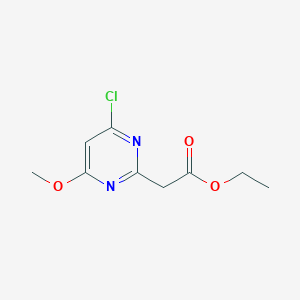 molecular formula C9H11ClN2O3 B8503077 Ethyl 2-(4-chloro-6-methoxypyrimidin-2-yl)acetate 