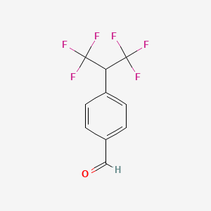 molecular formula C10H6F6O B8503081 Benzaldehyde, 4-[2,2,2-trifluoro-1-(trifluoromethyl)ethyl]- 