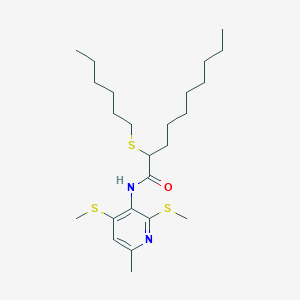 molecular formula C24H42N2OS3 B8503124 N-[2,4-bis(methylthio)-6-methylpyridin-3-yl]-2-hexylthiode canoic amide 