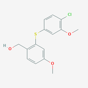 molecular formula C15H15ClO3S B8503172 {2-[(4-Chloro-3-methoxyphenyl)sulfanyl]-4-methoxyphenyl}methanol CAS No. 61150-71-8