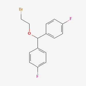 molecular formula C15H13BrF2O B8503449 1-Bromo-2-[bis(4-fluorophenyl)methoxy]ethane CAS No. 53915-75-6