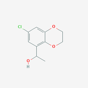 molecular formula C10H11ClO3 B8503466 1-(6-Chloro-2,3-dihydrobenzo[b][1,4]dioxin-8-yl)ethanol 