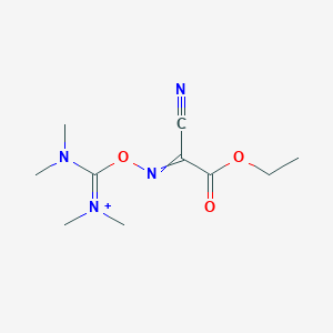 molecular formula C10H17N4O3+ B8503478 [[(1-Cyano-2-ethoxy-2-oxoethylidene)amino]oxy-(dimethylamino)methylidene]-dimethylazanium 