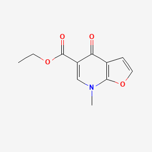 molecular formula C11H11NO4 B8503487 Ethyl 7-methyl-4-oxo-4,7-dihydrofuro[2,3-b]pyridine-5-carboxylate 