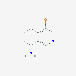 molecular formula C9H11BrN2 B8503527 (+)-(R)-4-bromo-5,6,7,8-tetrahydroisoquinolin-8-amine 